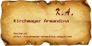 Kirchmayer Armandina névjegykártya